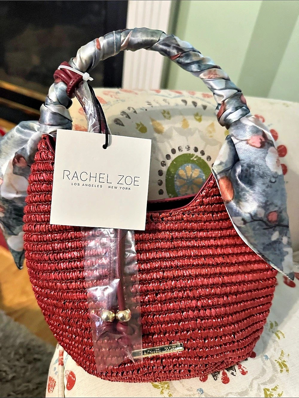 Rachel Zoe Floral Shoulder Bag Red & Gray